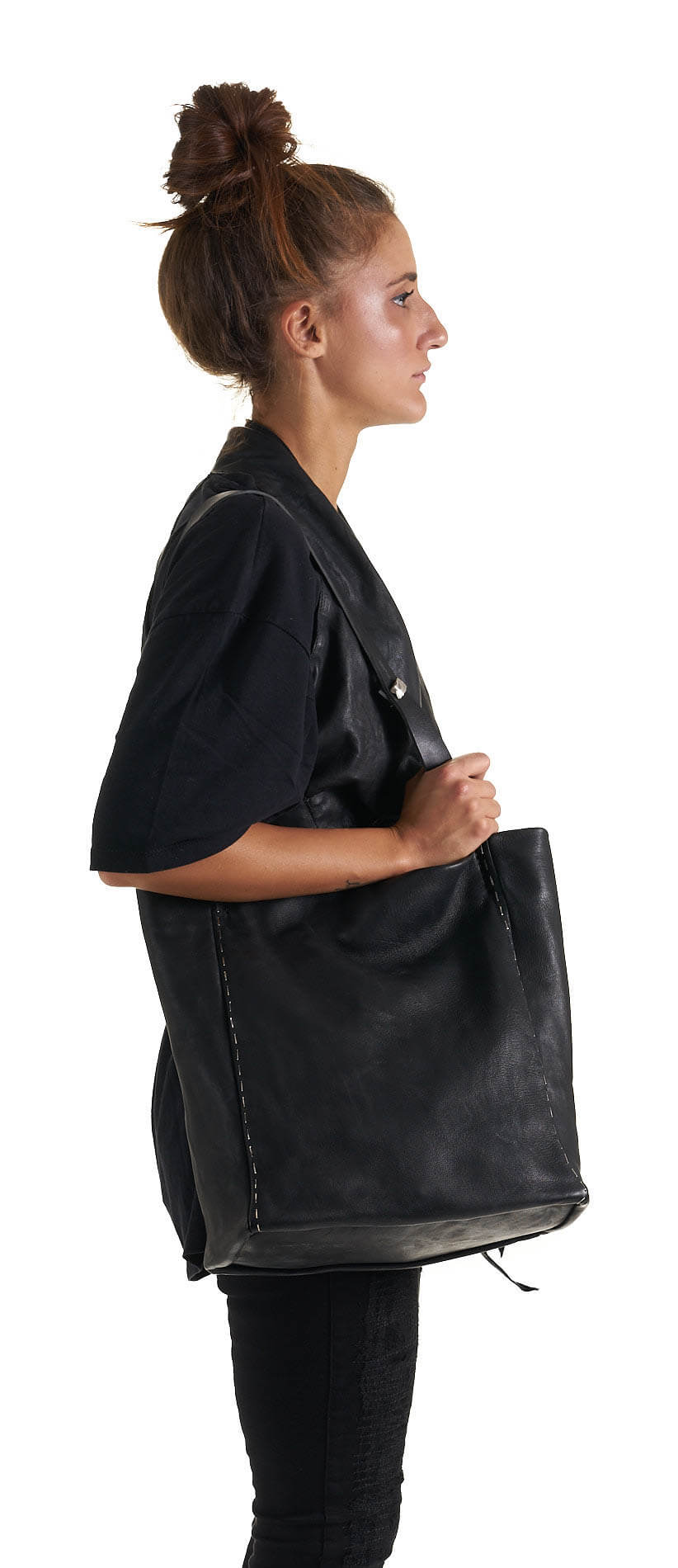 daniele basta leather and silver bags - kali foglie neck